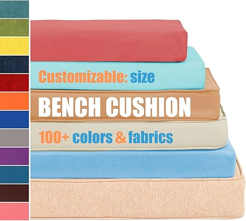 entropower Cojín de banco de tamaño personalizado, cojín de asiento de ventana de bahía para exteriores e interiores, cojín de espuma grueso para