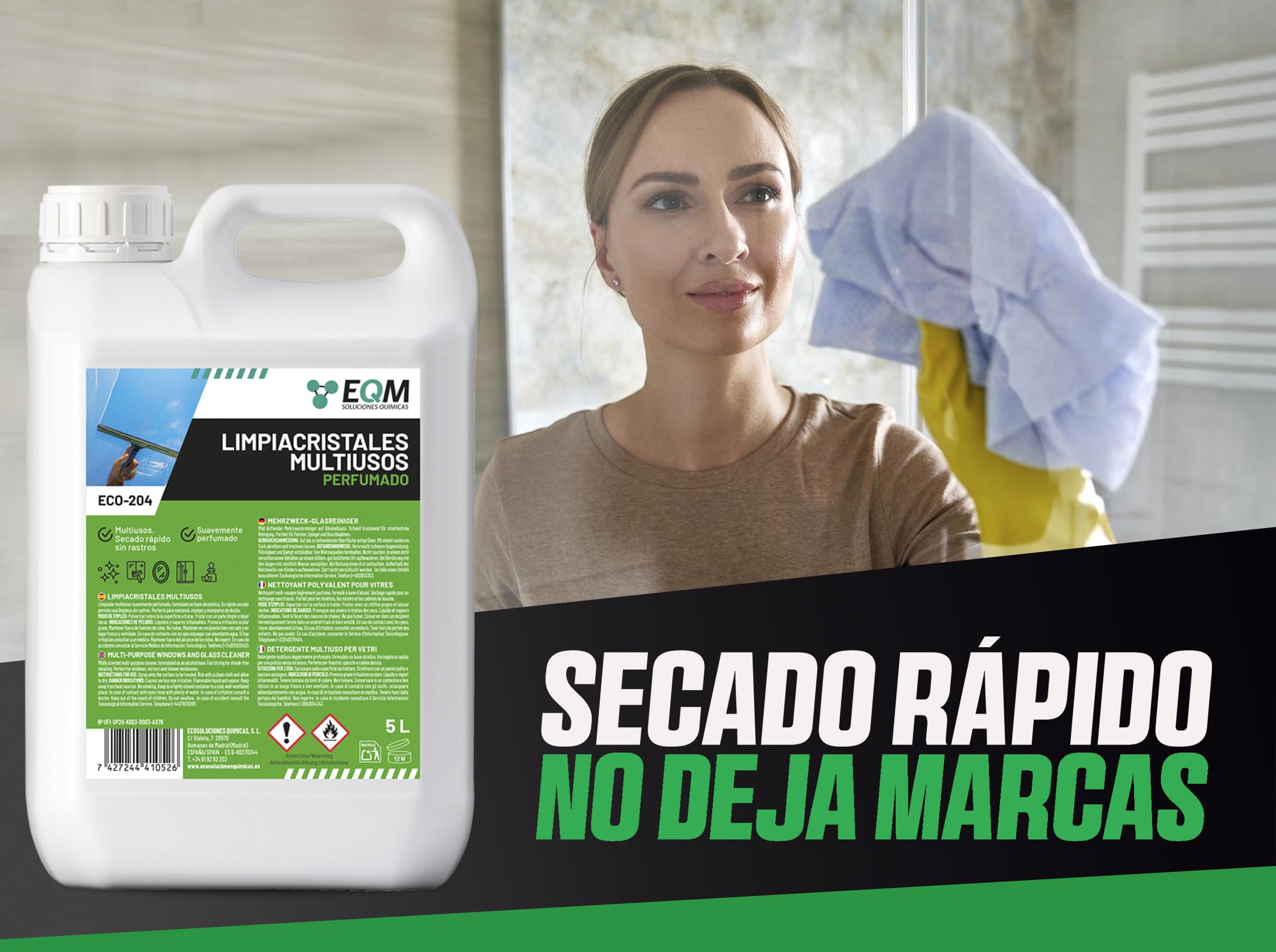 EQM ECO-204 Limpiacristales Multiusos Profesional 5L