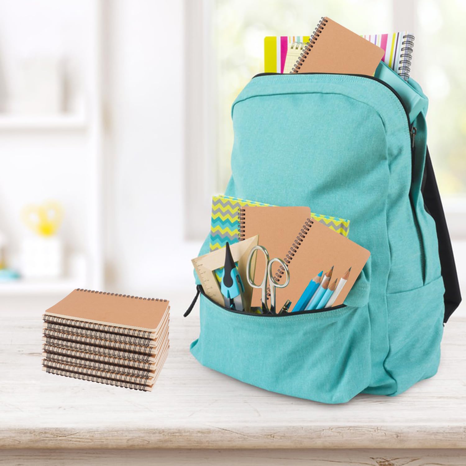 IHDYPPEW Paquete de 20 cuadernos de espiral color marrón, cuadernos A5, cuadernos medianos versátiles para el trabajo, estudio y regalos, suministros de oficina, escuela (60 hojas, 120 páginas)