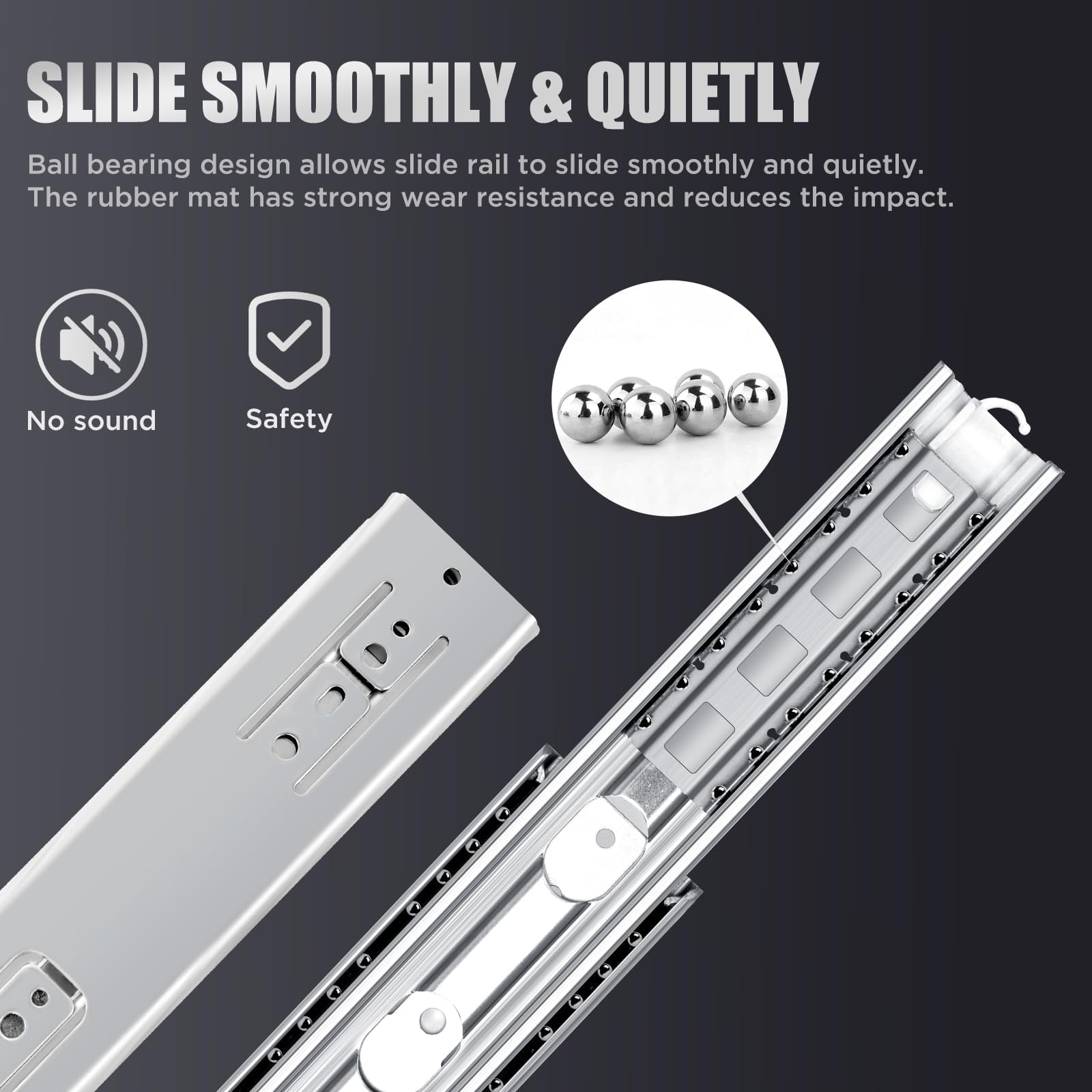 51 mm 35,6 cm Soft Close cassetto scorrevoli-90,7 kg