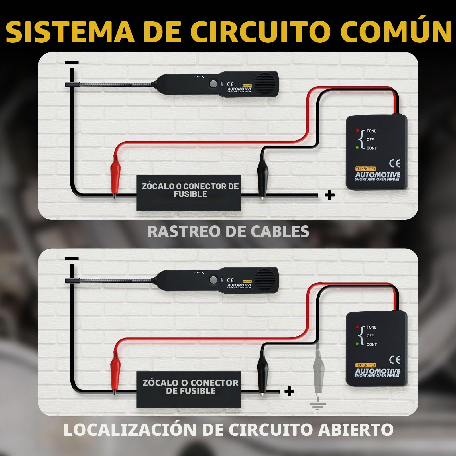Automotive con Cable Tracker Corto Y Clavos Abierto Comprobador De Herramientas para Reparación De Coche