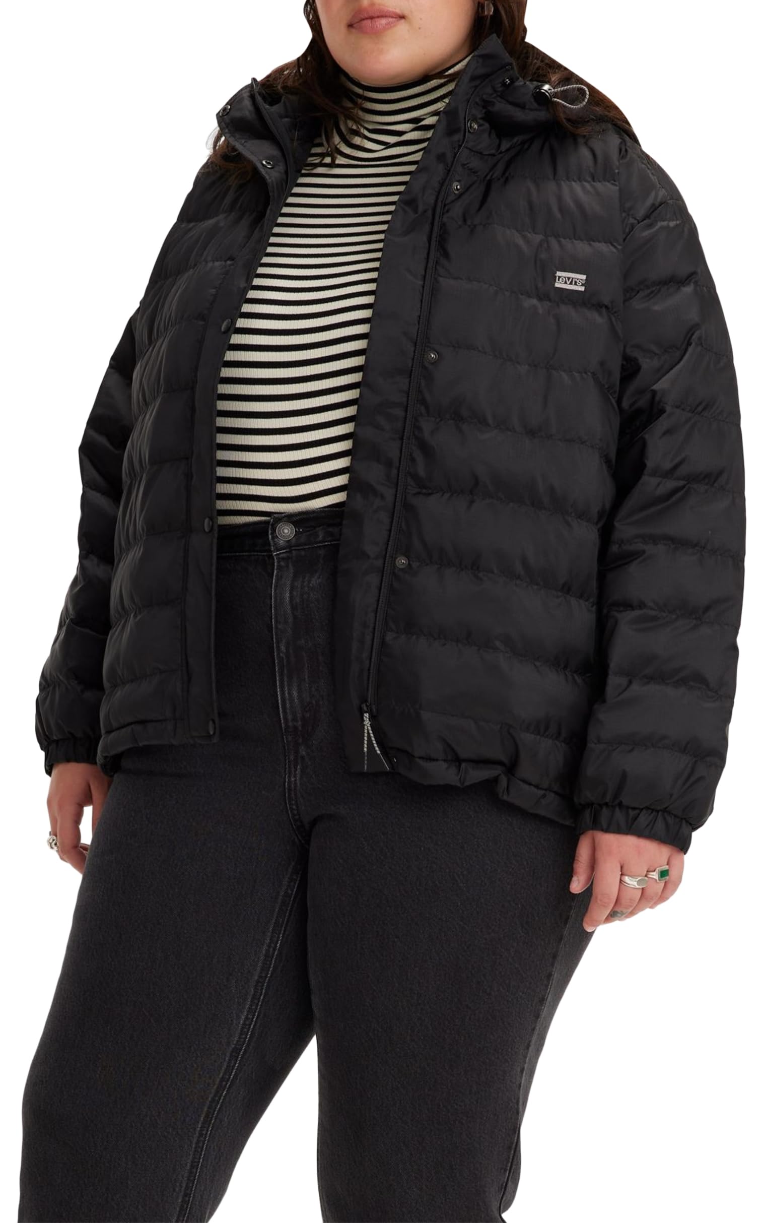 Levi's Women's Edie Packable Jacket, Caviar, XS