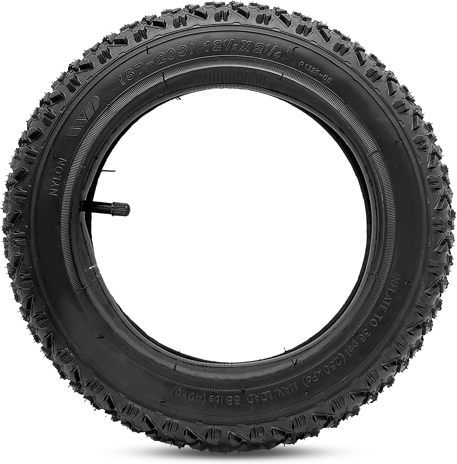 (57-103)12 1/2x2 1/4 Tire & Inner Tube Set, Off Road, Fit for 12.5x2.25 Original Tire, Fit for Razor Pocket Electric Scooters Mod, Currie, Schwinn, GT, IZIP, eZip