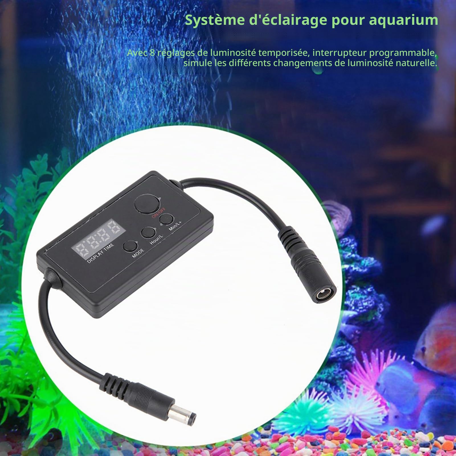 Tbest Aquarium LED Variateur de lumière Contrôleur, système de Gradation de synchronisation d'éclairage Intelligent à LED, modulateur de gradateur pour Aquarium