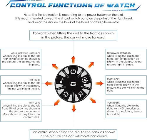 Miniatura 8 de Autos RC para niños, con detección de gestos, control remoto con pulverizador, giratorio de 360, auto de acrobacias a control remoto a la deriva con