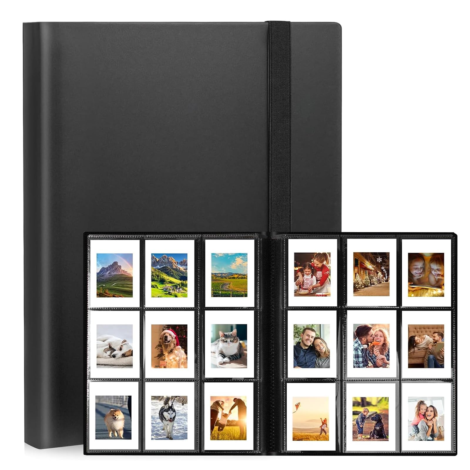 9-Pocket Trading Card Binder, Luoqun88 Pocket Trading Card Album, 360 Side-Loading Pockets, Durable PU Album for MTG, Pokemon, Yu-Gi-Oh, Football, and Sports Cards (Black)