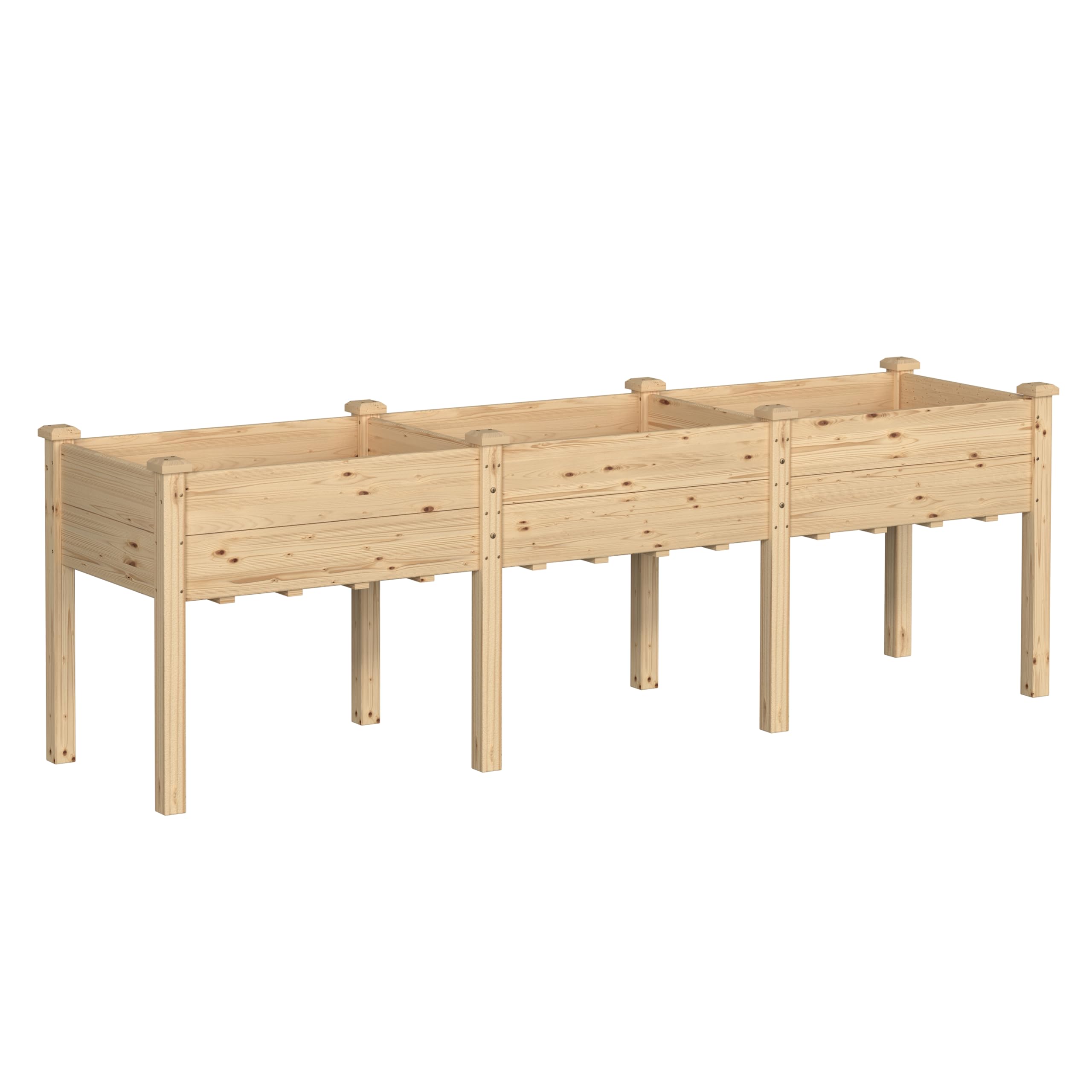 BlueWish 96''L x 24''W x 30''H Outdoor Cedar Garden Bed