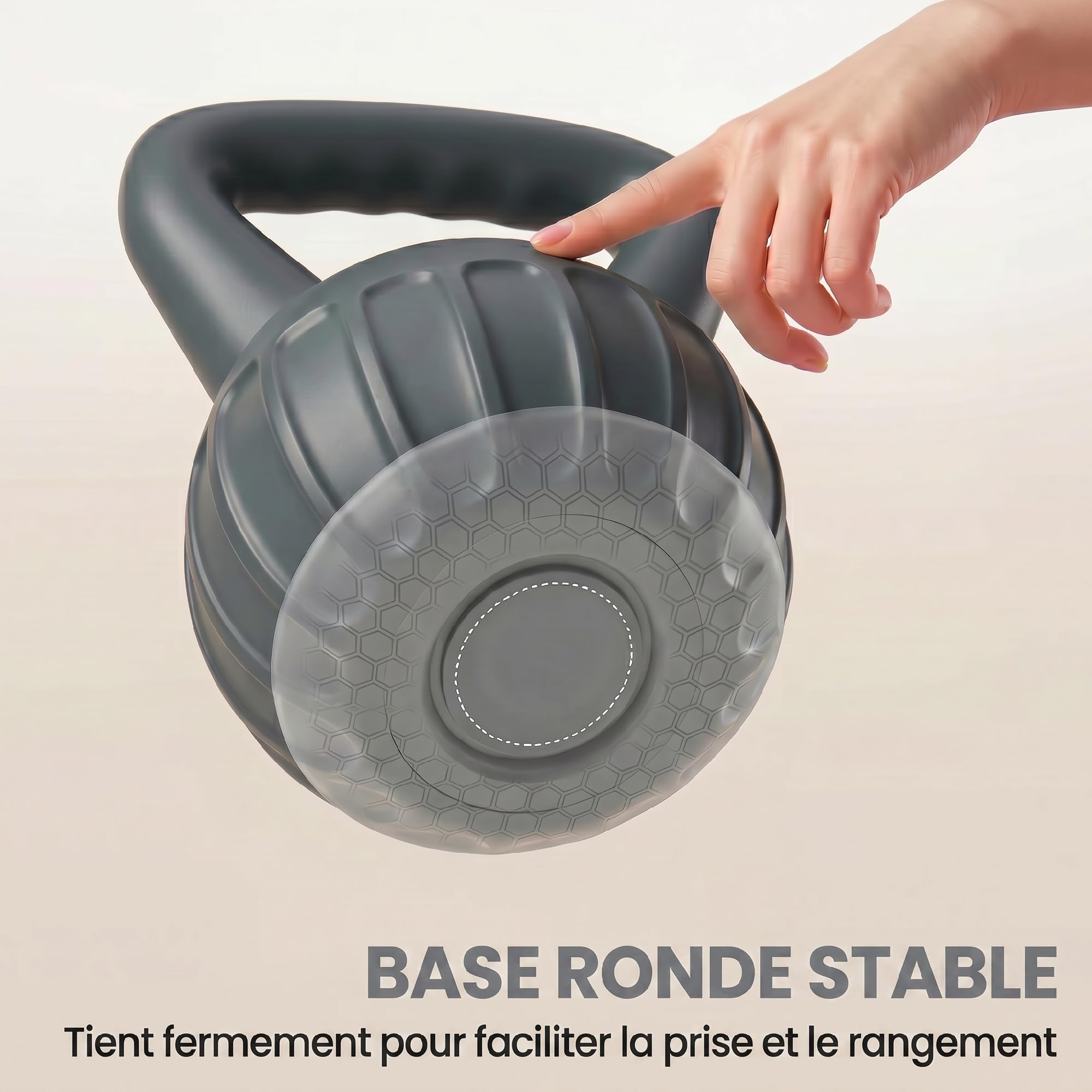 SPORTNOW Kettlebell, 10 kg, impugnatura antiscivolo, palestra, Grigio