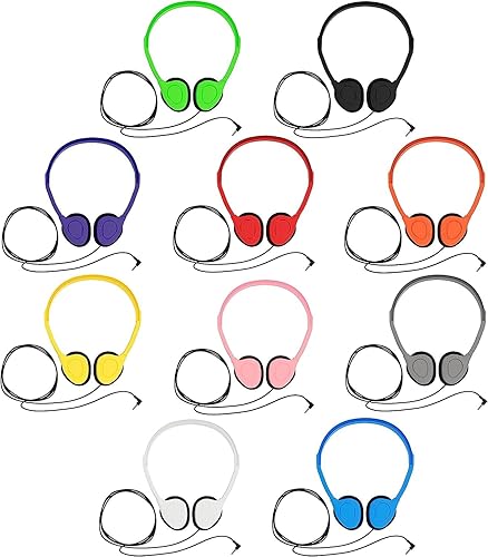 Miniatura 10 de Maeline Auriculares con cable, auriculares estéreo en la oreja con almohadillas de silicona para el aula (K-12 - Universidad) Centro de aprendizaje
