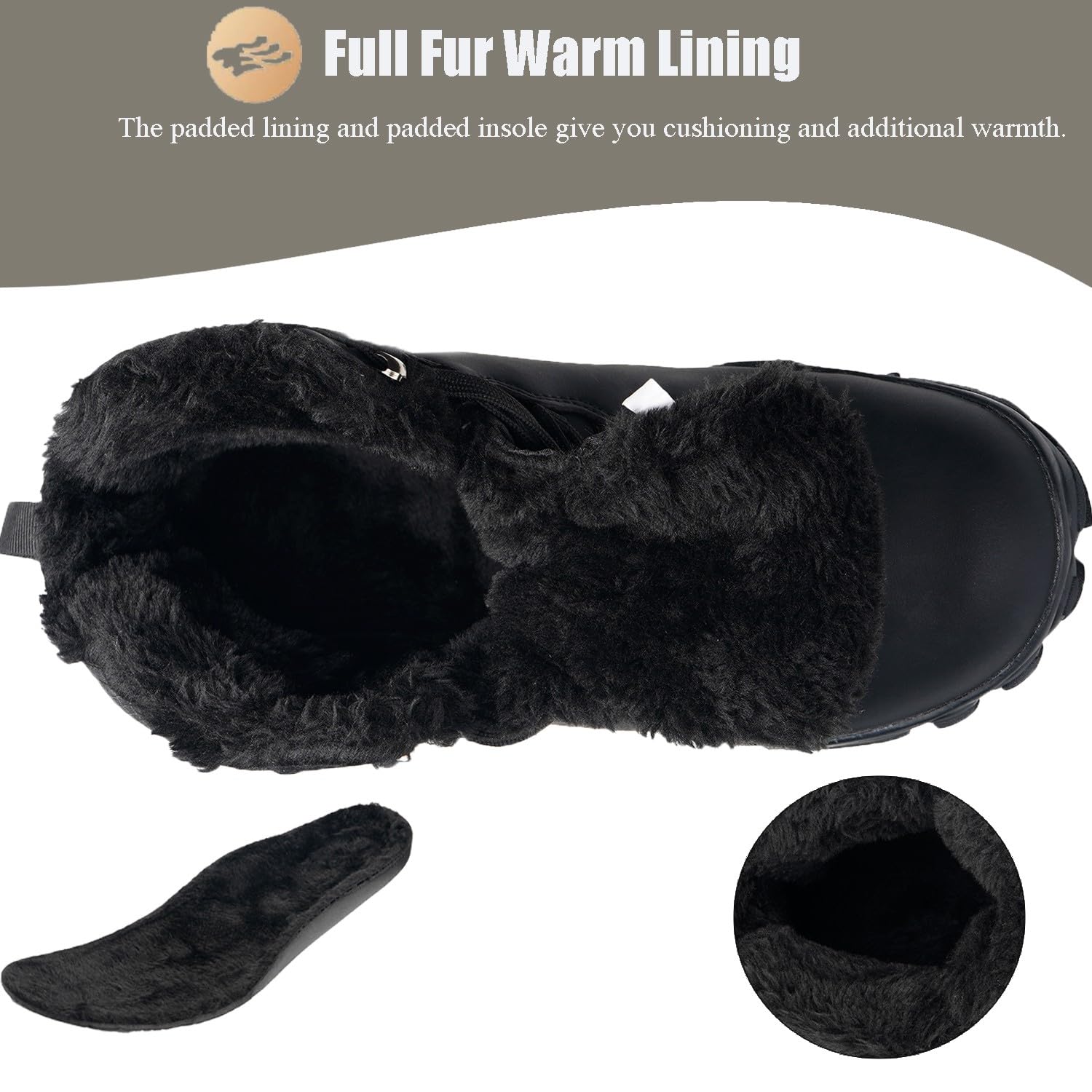 Barefoot Stivali Uomo Donna Inverno Impermeabili Stivaletti da Neve Imbottitura Calda Stivali alla Caviglia Punta Larga Outdoor