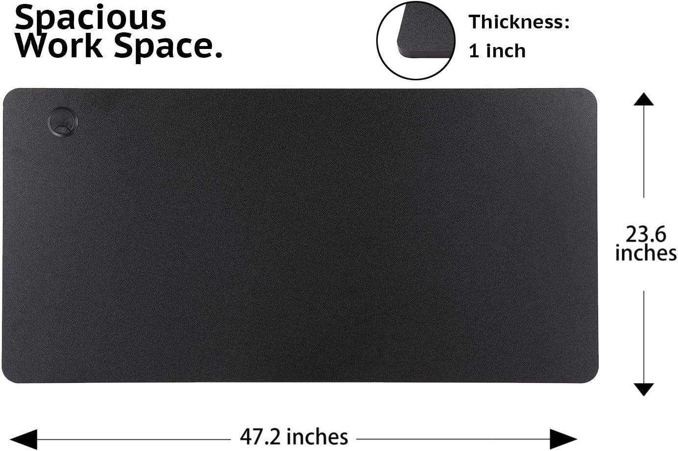 UNICOO Melamine 47.2 x 23.6 Inch Universal Table Top for Standard and Sit to Stand Height Adjustable Home and Office Desk Frames (Tabletop 47.2 - Black)
