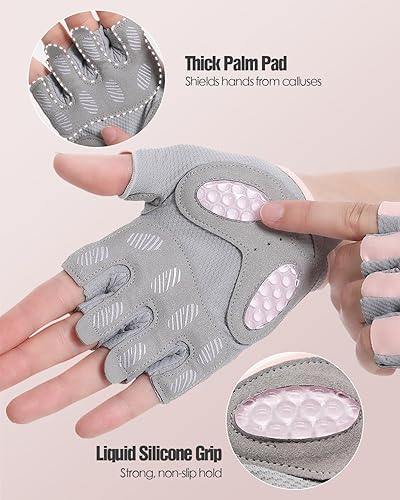 Miniatura 3 de Guantes de entrenamiento para hombres y mujeres, guantes de gimnasio sin dedos para levantamiento de pesas, crossfit, fitness, ejercicio y