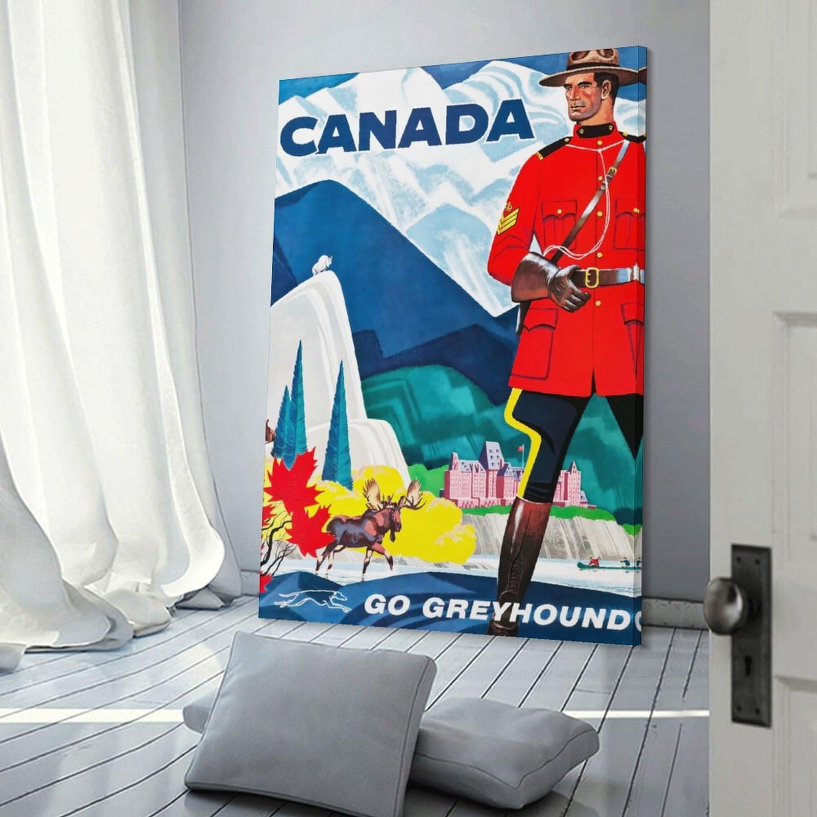 Junmoney Canada Travel Decorative Canvas Print 16x24inch(40x60cm), for Gallery Wall Layouts in Home Or Office, Home Wall Art for Statement Displays