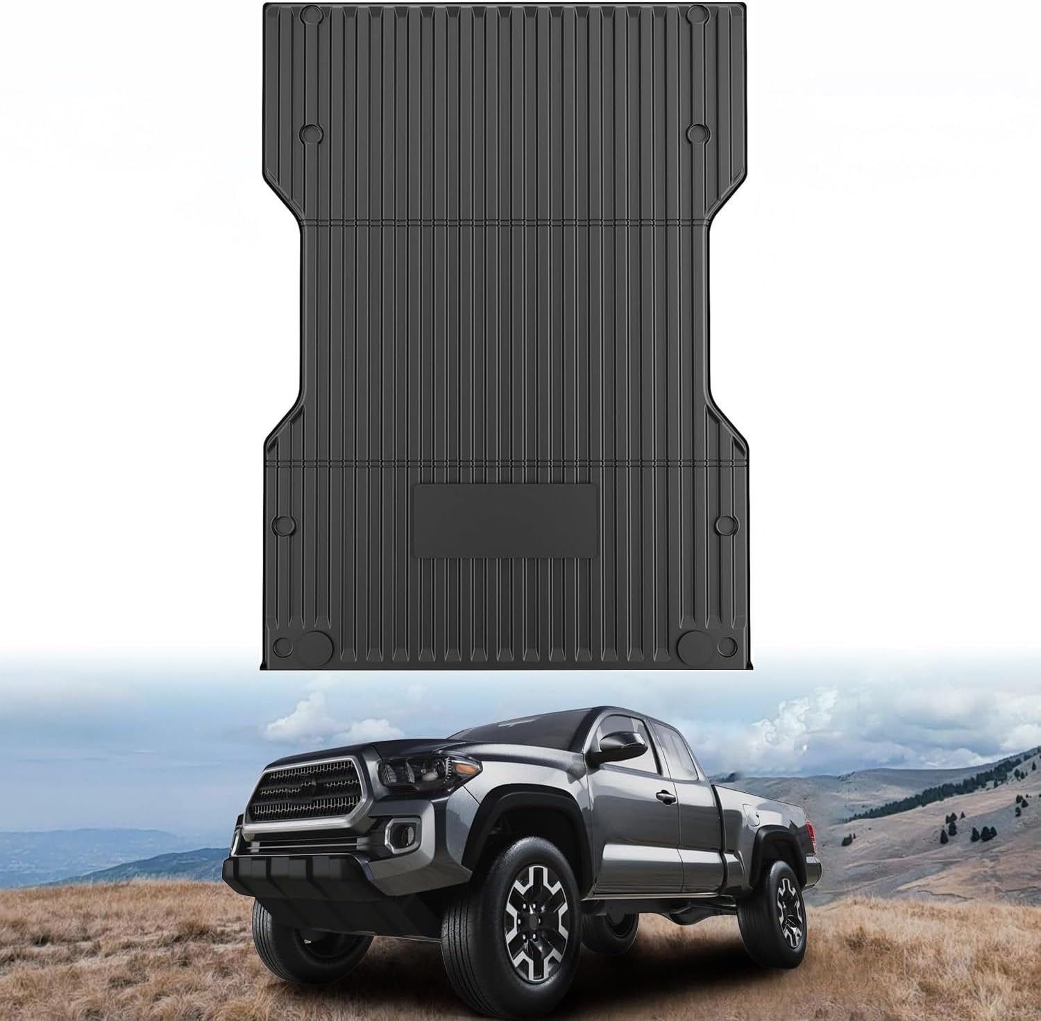Bed Mat for Toyota Tacoma 2024 2025 Truck Bed (6ft,6'Bed),Truck Bed Mat,All Weather 6 Ft Car Bed Liner for Toyota Tacoma Accessories, TPE Trunk Mat&Cargo Liner, Black