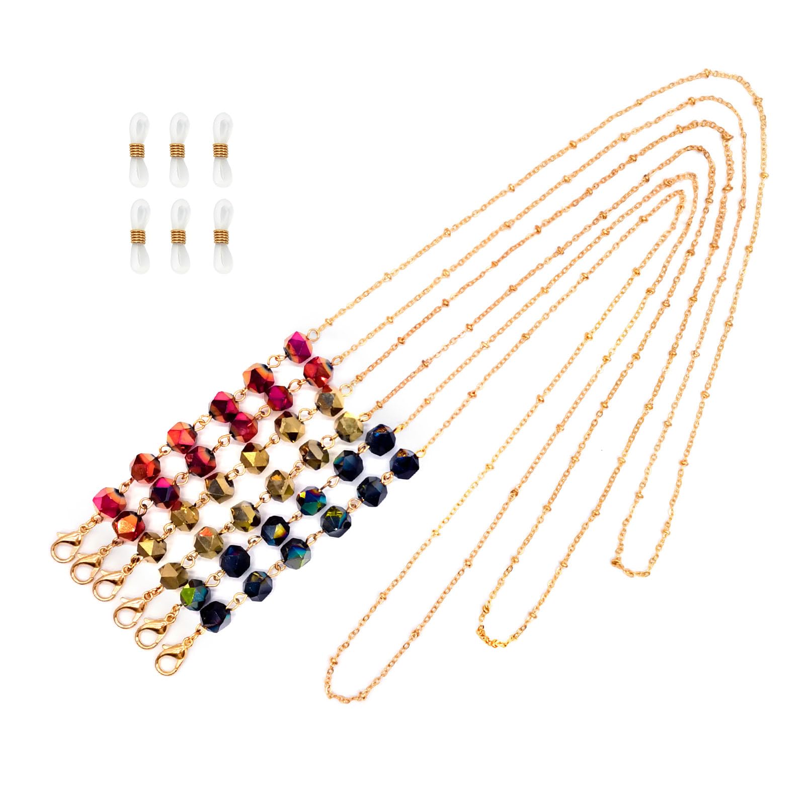 Desenda 3pcs Stylish Glasses Chain for Women Sunglasses Strap Face Mask Holder Lanyard Curb Chain Necklace Strap Glasses Accessory Anti-lost String for Glasses Retainer