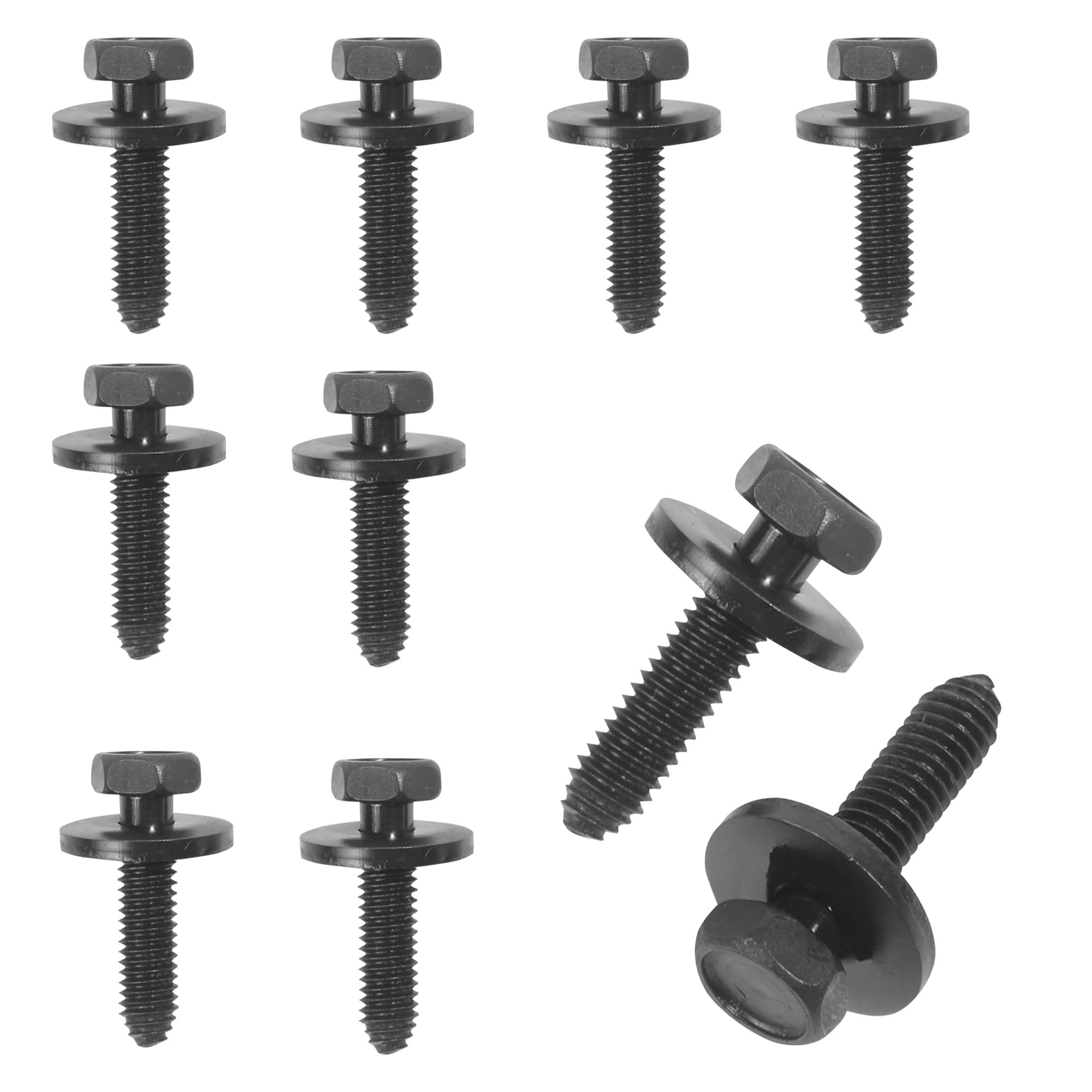 M6 1.0 X 25mm Hex Head Sems Bolts - Automotive Body Screw, Car Accessories Fender Bumper Hexagonal Head - Suitable for Most Models, Replace 11503834, 20351035