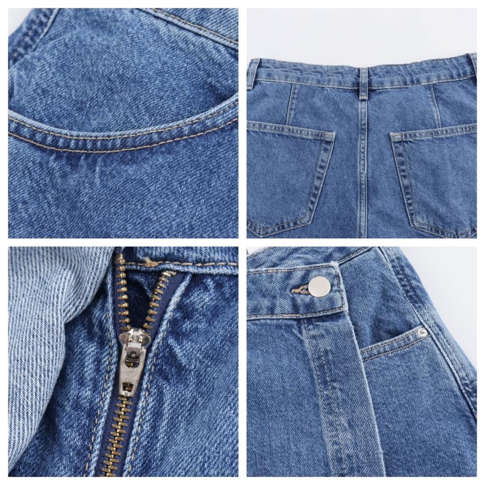 Generisch Top da donna con scollo a V, camicie estive casual per la serata fuori, polo a maniche corte con colletto, gilet in jeans retrò