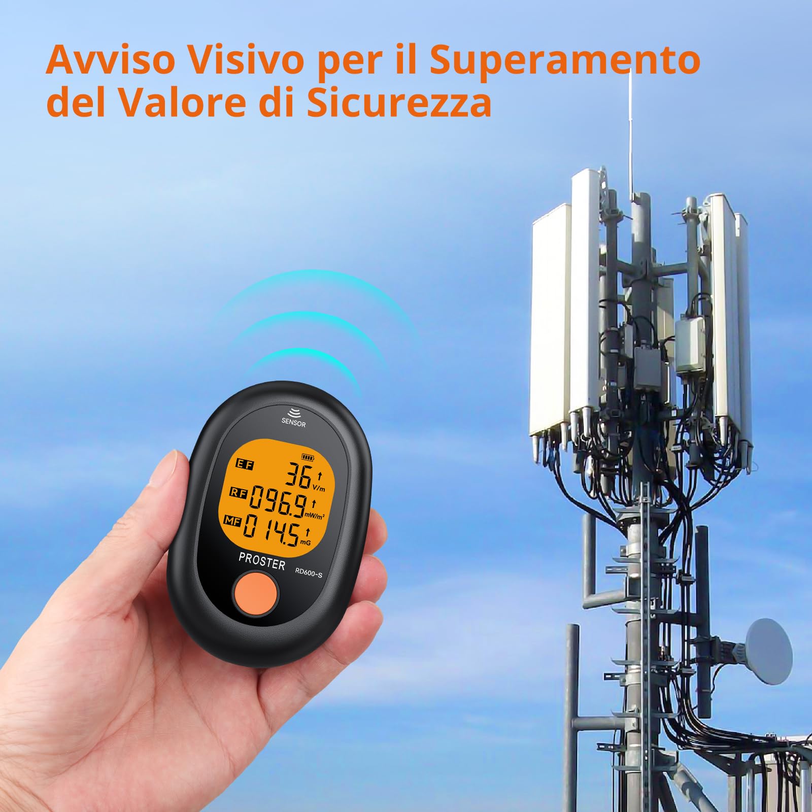 Proster Mini Misuratore EMF 3 in 1 Portatile Rilevatore Digitale di Radiazioni per Campi Elettromagnetici EF RF MF Torri Cellulari 5G Rilevatore di Segnale WiFi per Ispezioni EMF in Casa Ufficio