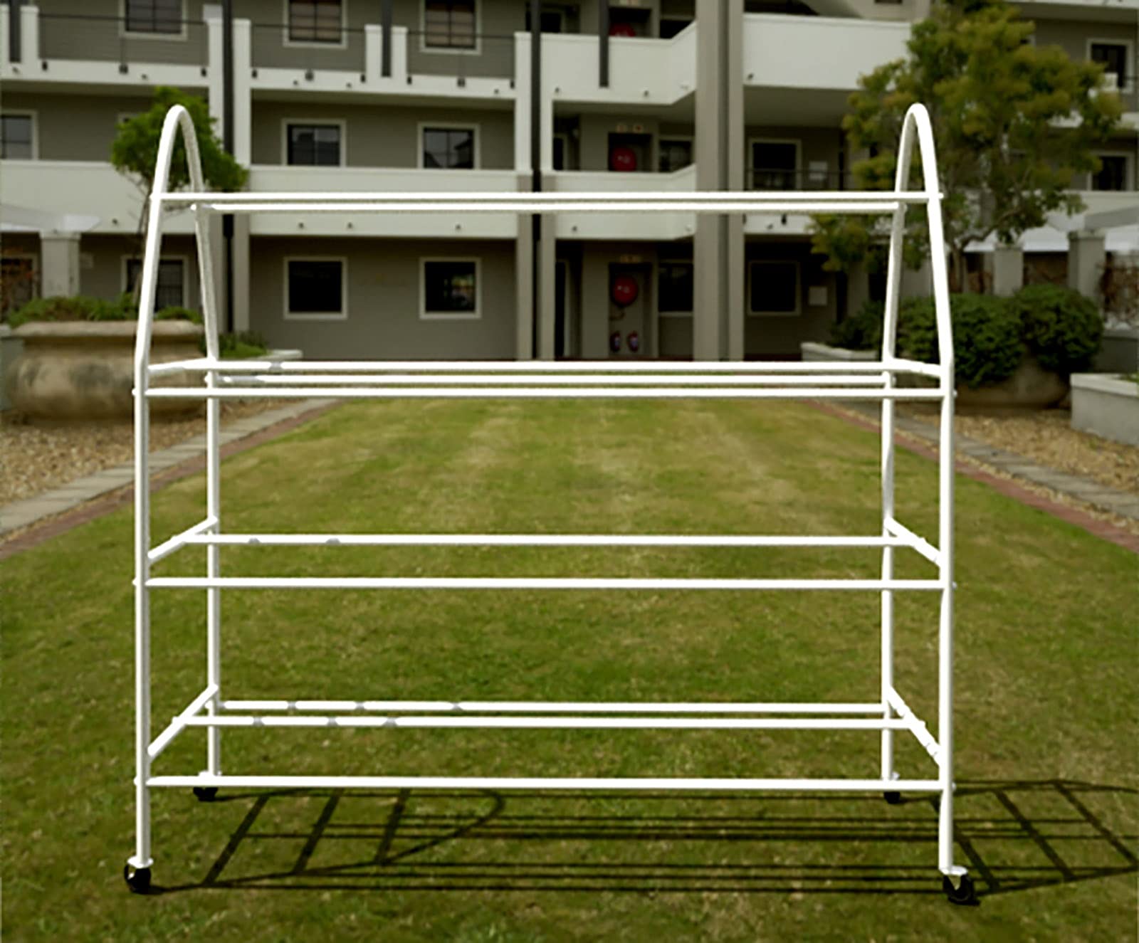 Estante de almacenamiento de 4 niveles para equipos deportivos, nizer duradero para fútbol, baloncesto, voleibol, equipo de gimnasio y suministros escolares, diseño móvil para un fácil acceso