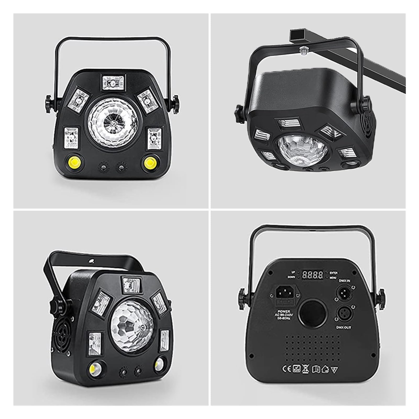 Luci Discoteca, Proiettore Remoto Strobe Magic Ball UV 4IN1 Effetti Di Illuminazione Da Palcoscenico DJ Disco Party Holiday Dance Wedding Black Lamp per DJ, Discoteca, Fotografia, Video, Matrimonio