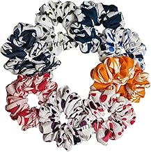 Elina Luxury Printed Scrunchies Set Anti-Hair Breakage, Patterned Hair Ties for Girls & Women, Soft Elastic Rubber Bands, Best Gift For Mom, Sister, Friends (Pack of 6)(Light Prints)