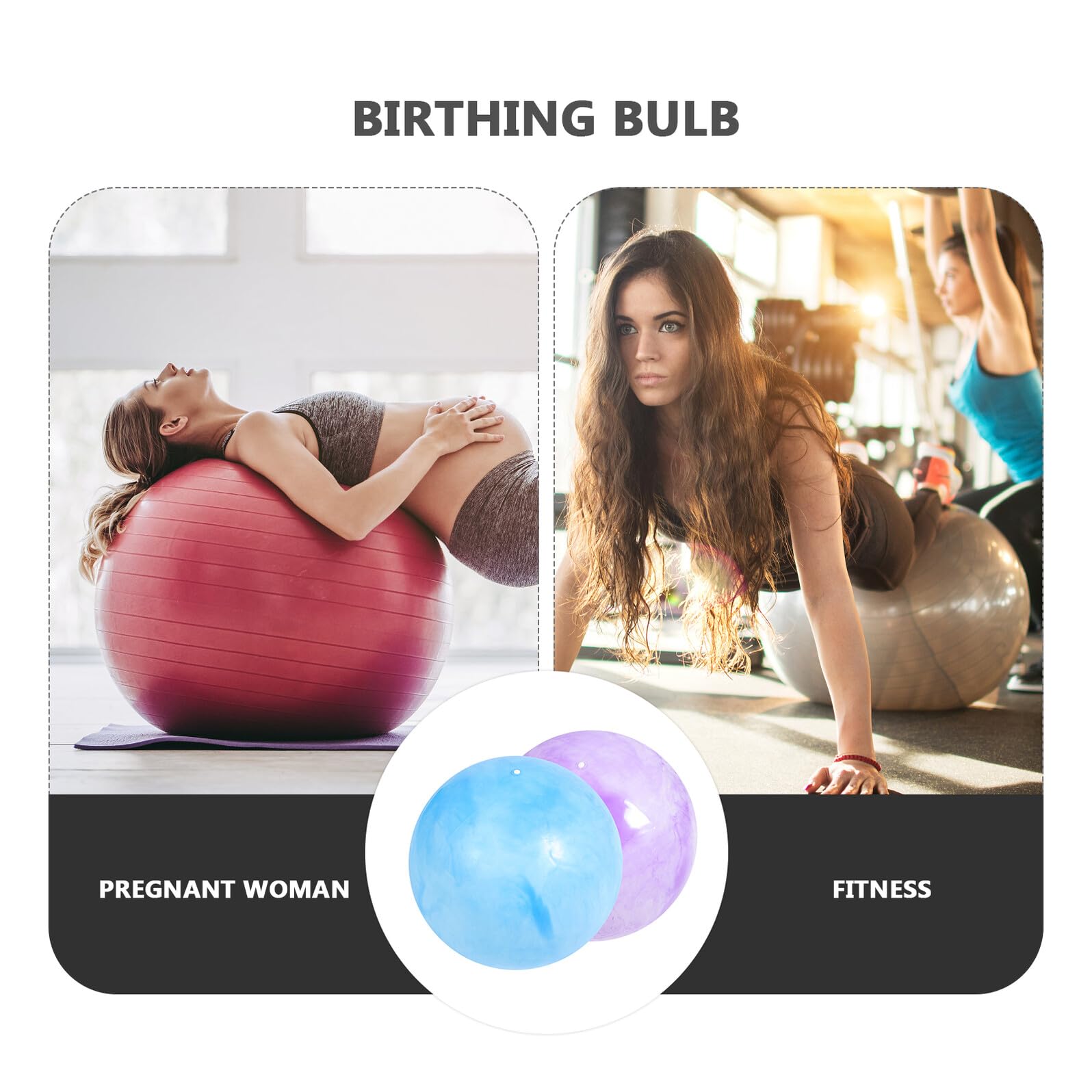 2 Stück Gymnastikball Marmor Optik 65cm PVC Mit Pumpe Hüpfball Pilates Yoga Geburt Fitness Kinder Outdoor