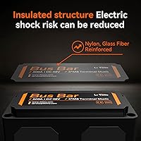 Vista 4 de Litime Bloque de distribución de energía 300A, barra de bus con postes terminales 4* M8, máx. DC 48V para automoción, marina, aplicaciones solares