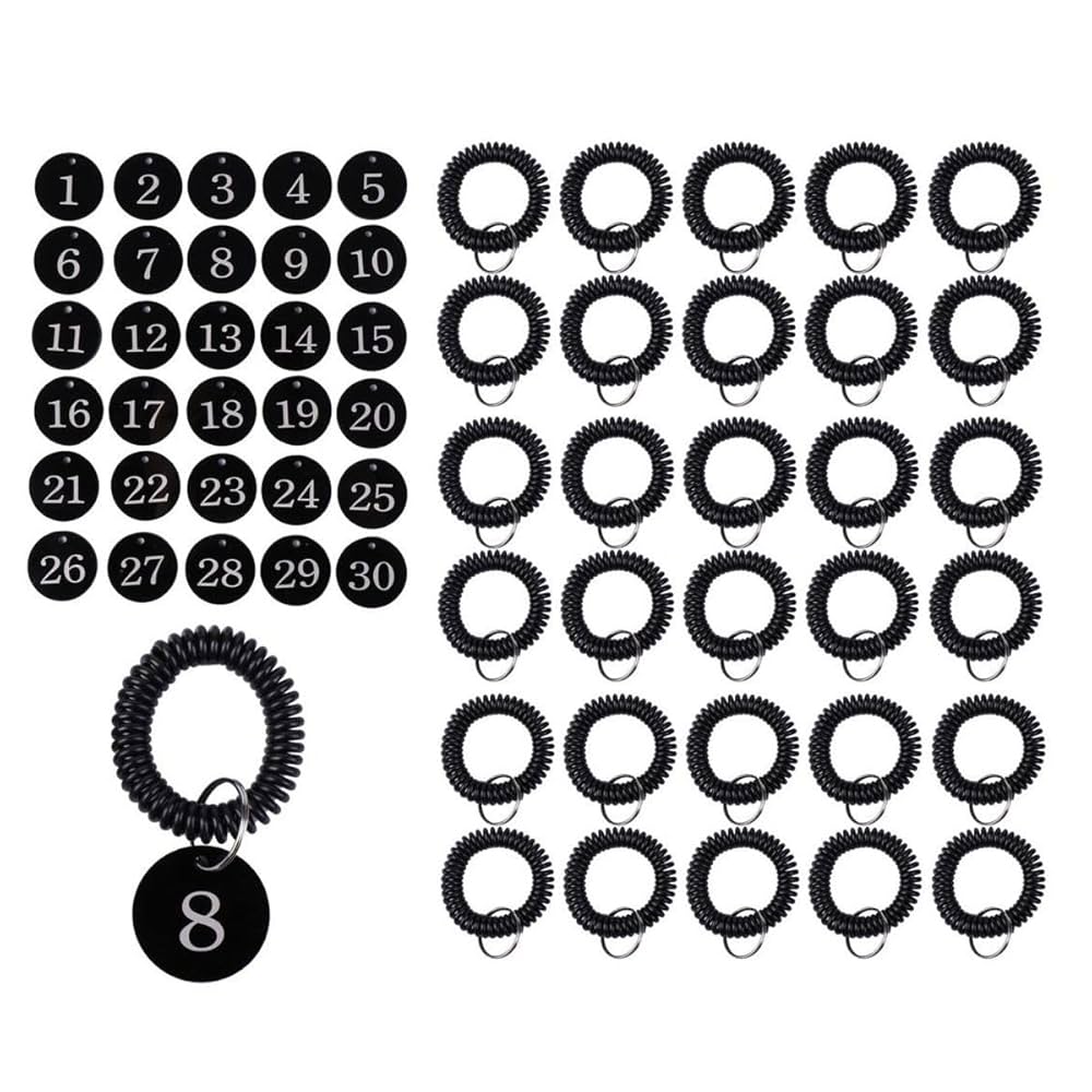 Amazon | Elizabeth アクリル 製 おしゃれ ブラック 番号札 1‐30