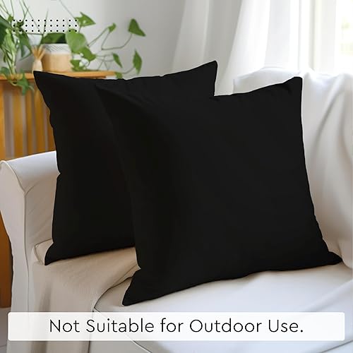 Vista 93 de Encasa Homes - Juego de 2 fundas de almohada, 18 x 18 pulgadas, lona de algodón teñidas, cuadradas, decorativas, para sofá, silla, cama y hogar, Azul