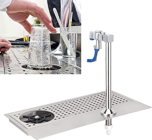 Miniatura 3 de Enjuagadora de jarra, lavadora comercial de acero inoxidable G1/2, barra de boquilla multiángulo, enjuague de limpieza de vidrio con grifo de