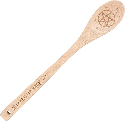 Encantadora cuchara de madera agita magia con diseño de pentagrama Accesorio decorativo de cocina, herramienta mágica para hornear, regalo para