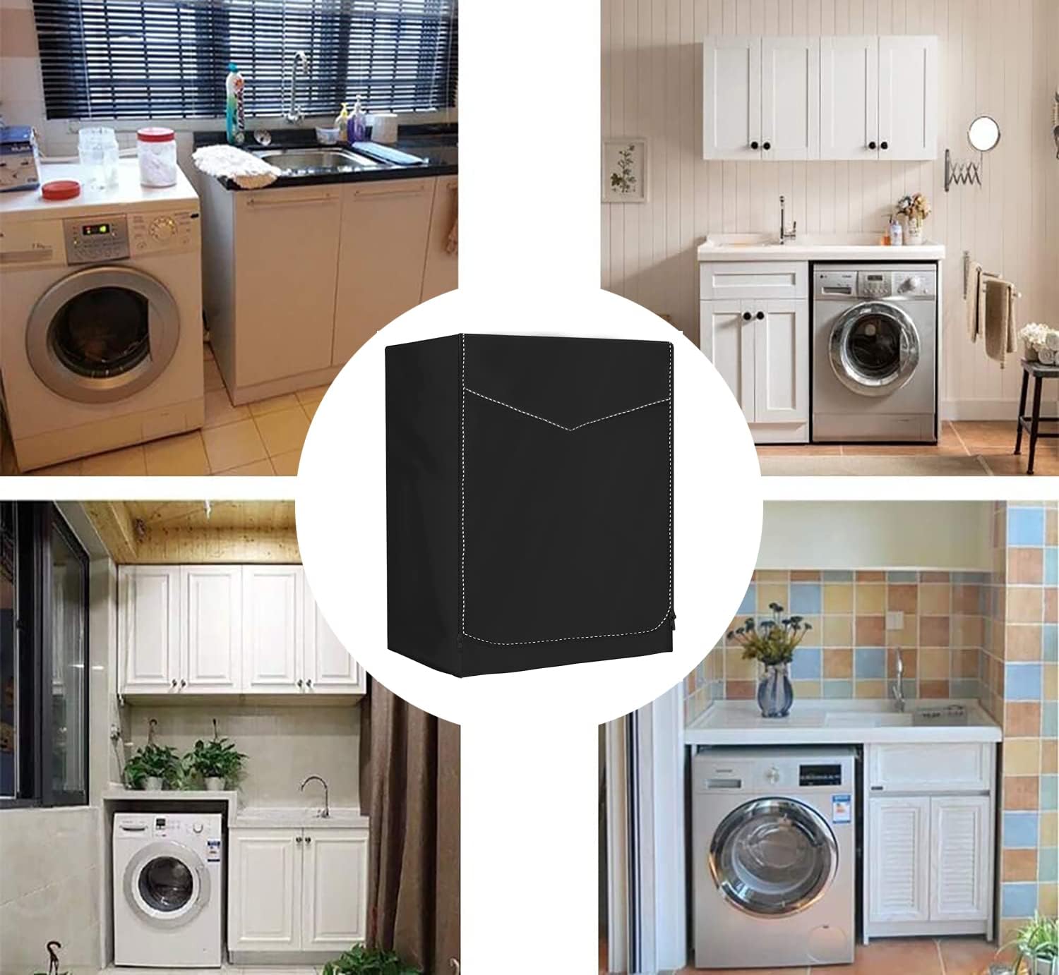 Portable washer/Dryer Cover for Front-loading Machine - Waterproof, Dustproof, Sun-Proof. (L-23.5"D23.5"W33.4"H)
