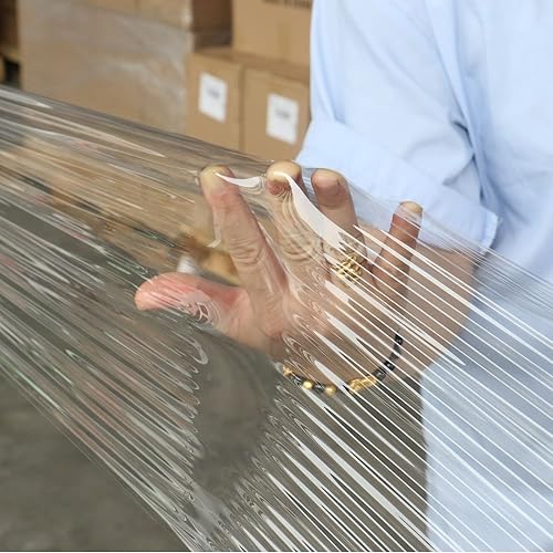 Miniatura 8 de BOMEI PACK Paquete de 3 envolturas elásticas transparentes de resistencia industrial de 12 pulgadas x 1000 pies, calibre 80 de grosor, adherencia