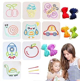 キッズソーイングキット、感覚糸ボード - 子供に安全なかぎ針編みキットと編み物キット,縫製プロジェクトキット かぎ針編みセット 革新的な教育クラフト 子供用 男の子 女の子用