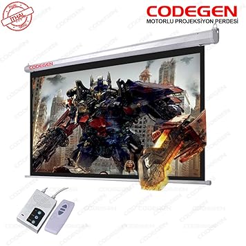 Codegen EX-24 240x200cm Black Background Electric Remote Control Projection screen, White