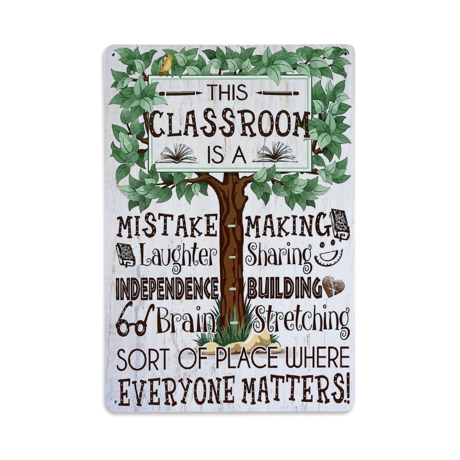 Jdfenggu Vintage This Classroom Is A Mistake Retro Metal Tin Sign, Metal Poster For Bar, Home, Man Cave, Kitchen, Laundry Room Art Decor 8X12 Inch
