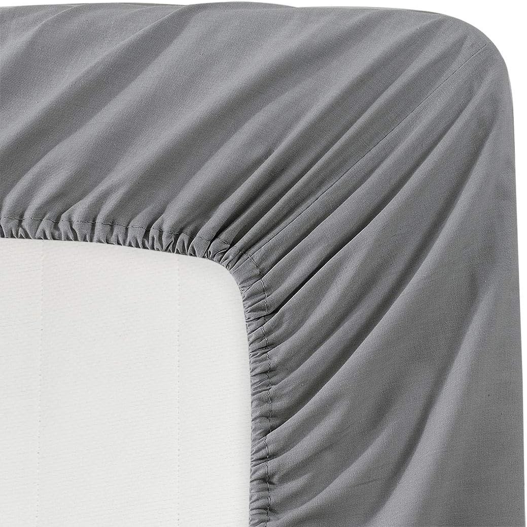 Basic Choice Solid Color Microfiber Deep Pocket Fitted Sheet, Standard 100 by Oeko-Tex, California King, Charcoal