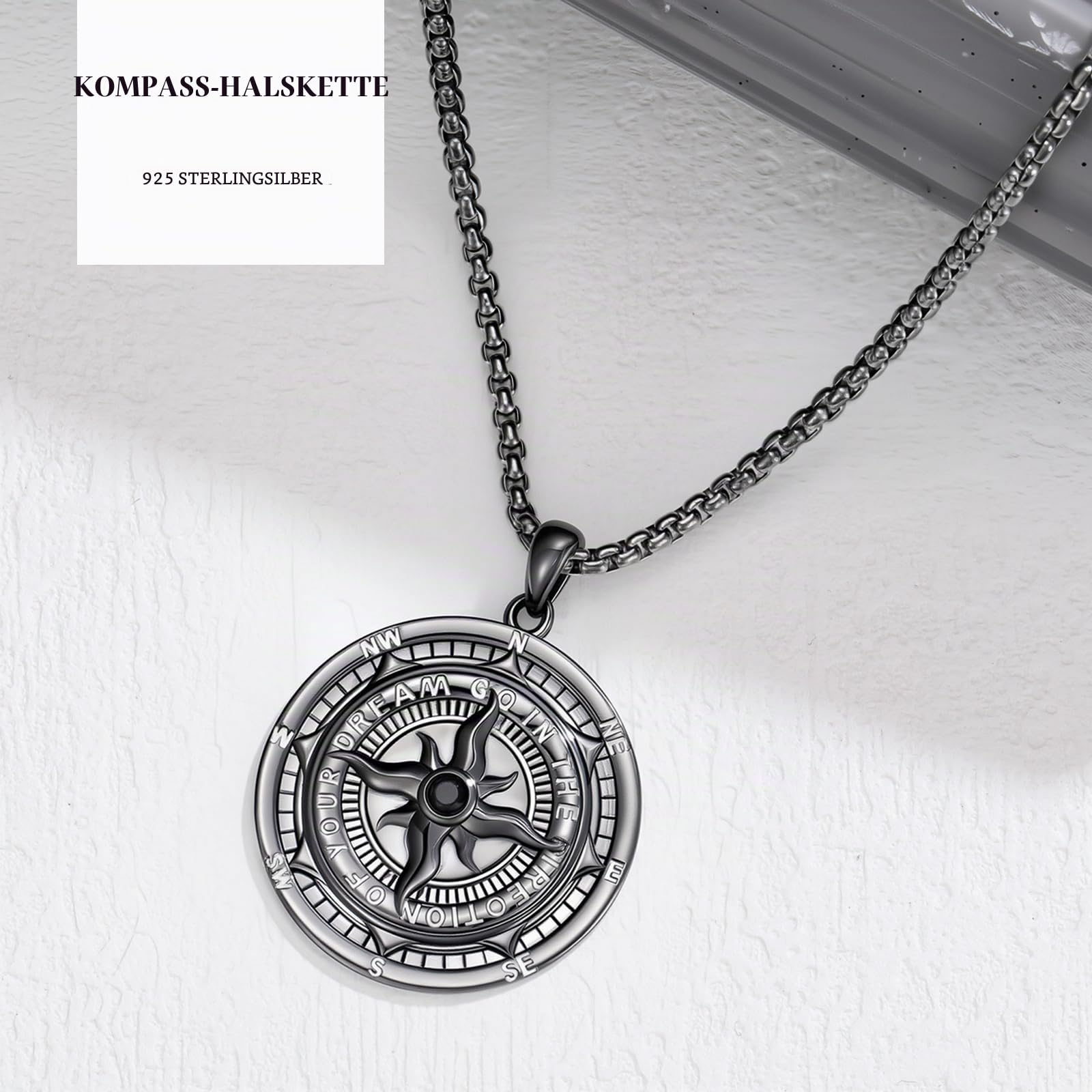 925 Sterling Silber Kompass Schmuck Kompass Halskette Gehen Sie in die Richtung Ihres Traums Abschluss Schmuck für Abschlusssaison Für den Freund oder die Freundin