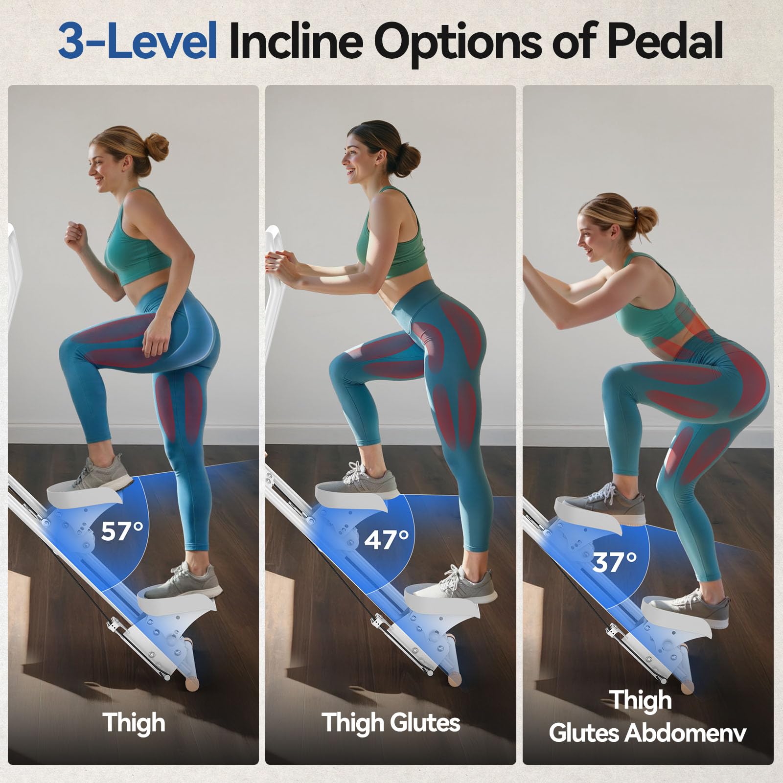 Niceday Steppers for Exercise at Home, Stair Stepper with Handlebar, Stair Climber, Stair Master with 300LBS Loading Capacity: White