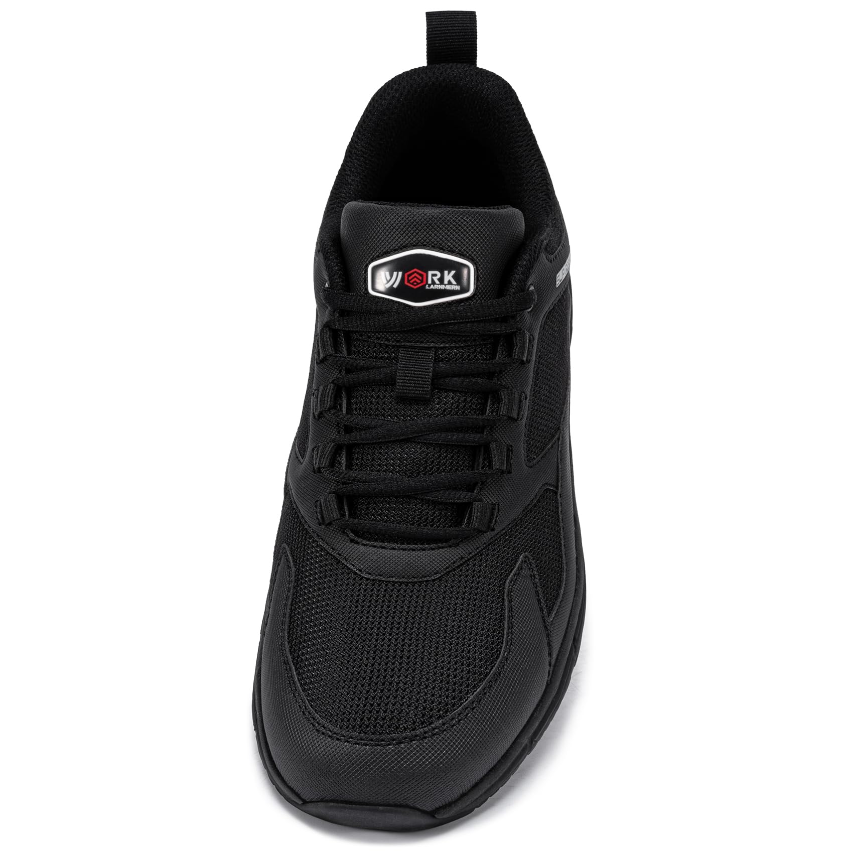 LARNMERN Hombre Zapatos de Cocina Trabajo Antideslizantes Zapatos Hosteleria Zapatillas Cocina Food Service Shoe Camarero Sanitario,Microfibra Negro//45 EU