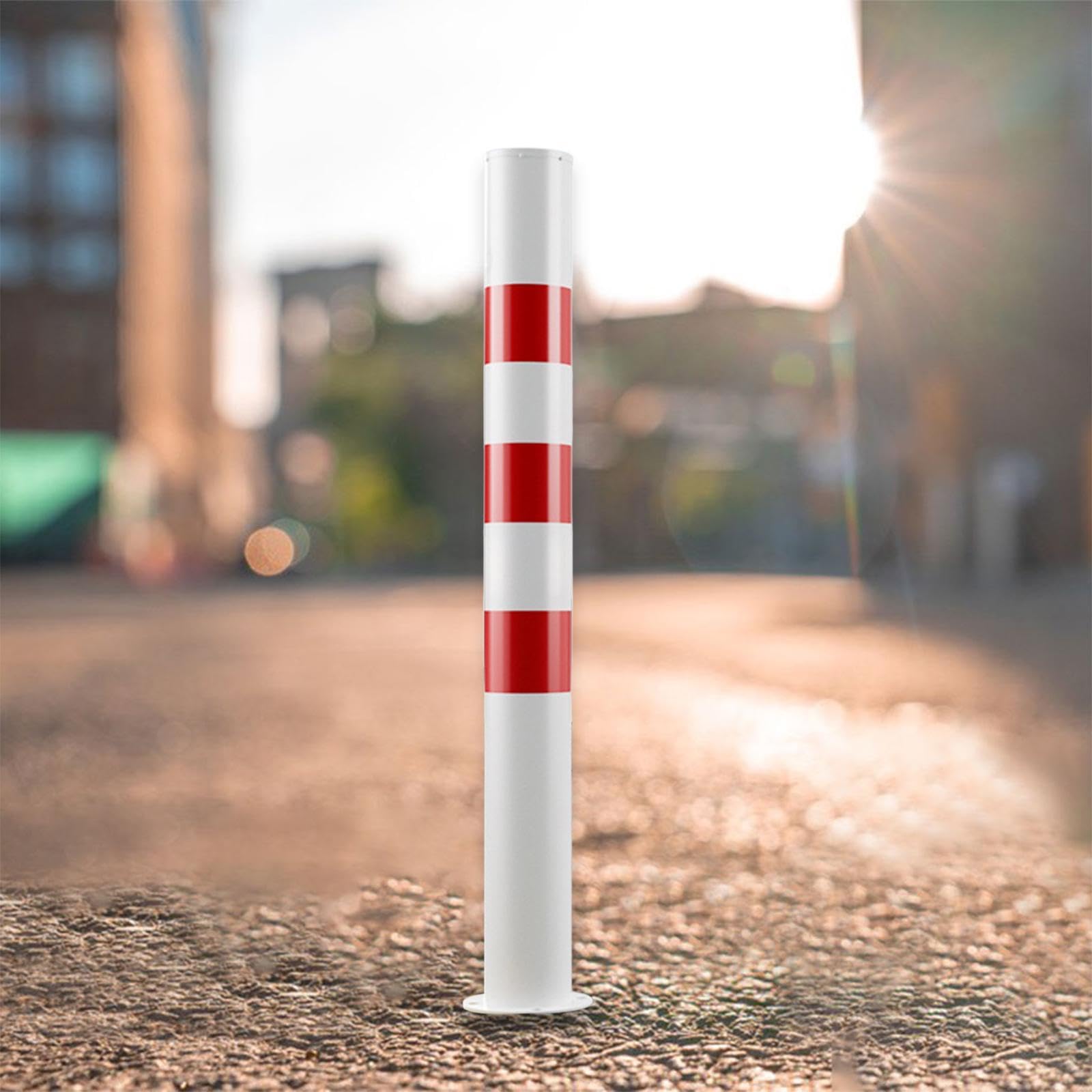 Generic Poste Delimitador Seguro Poste Delimitador Estacionamiento Guía Tráfico Protección Poste Acero Barrera Multifuncional Diseño Fijo Adecuado para Hotele, Sin anillo
