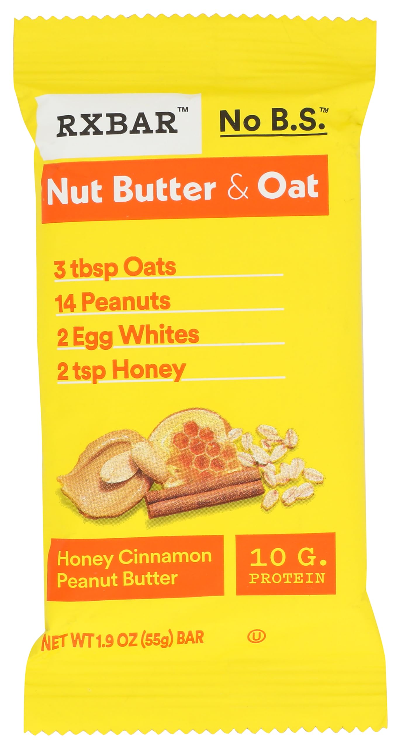 Rxbar Honey Cinnamon Peanut Butter Am Protein Bar, 1.9 Ounce