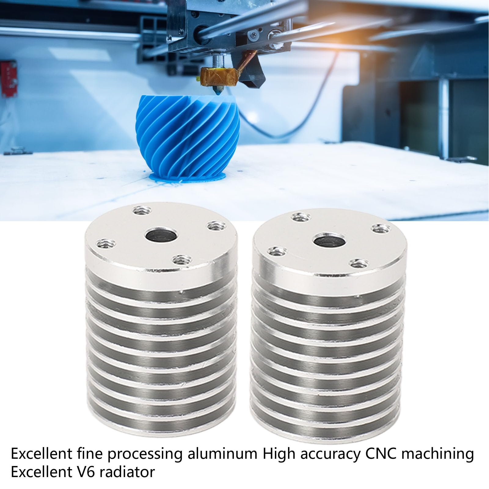 2Pcs Hotend Heatsink, V6 Extruder, Aluminum Heat Sink, for Voron 0.1 0.2 3D Printer