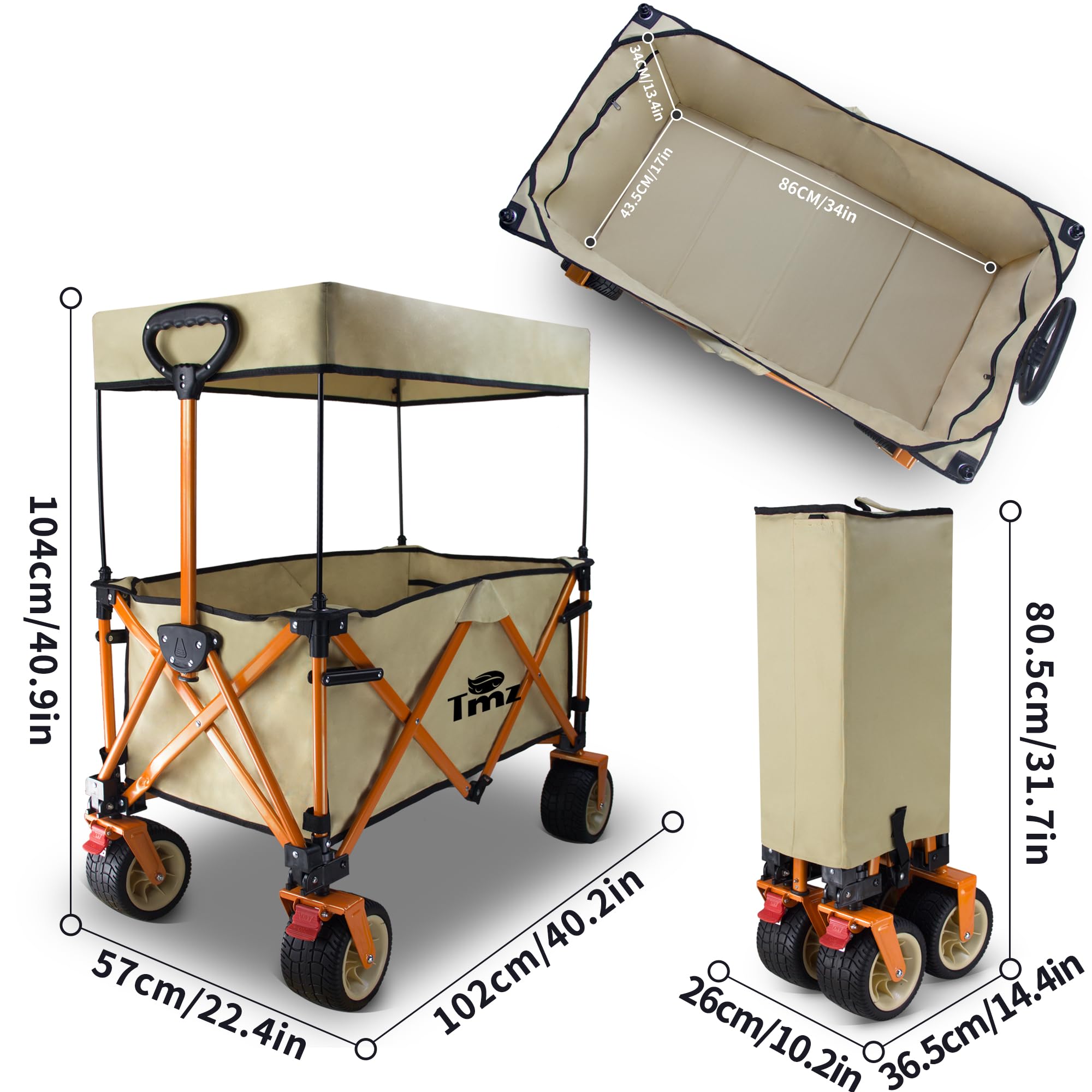 Amazon.co.jp: TMZ キャリーワゴン自立収納 コンパクト 耐荷重120kg