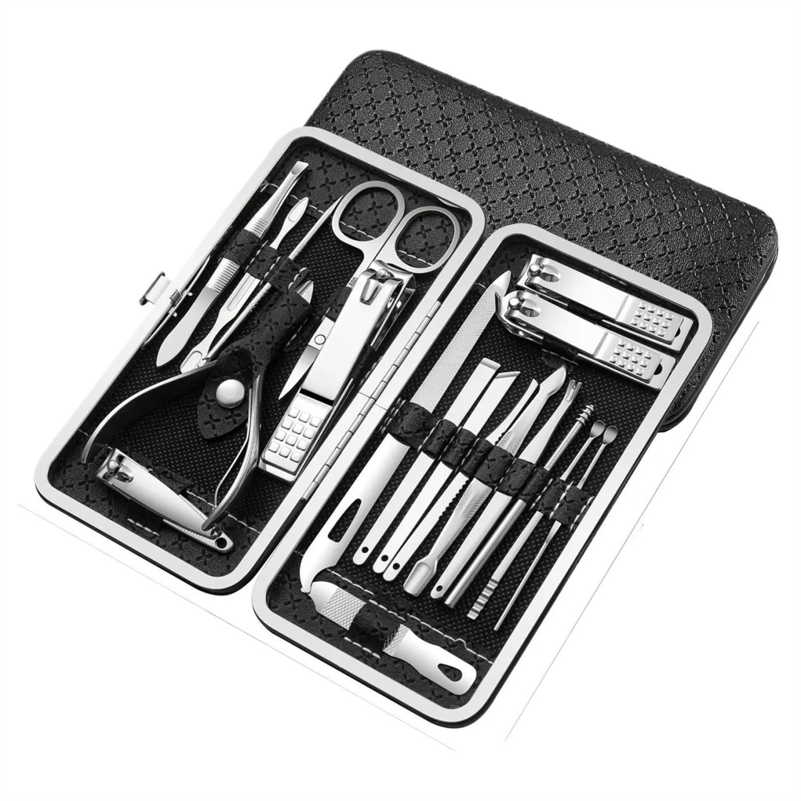 Zestaw narzędzi do manicure 9/16/19 sztuk zestaw do manicure czarny obcinacz do paznokci ze stali nierdzewnej szczypce do skórek Pedicure profesjonalne narzędzie pielęgnacyjne zestaw do czyszczenia i