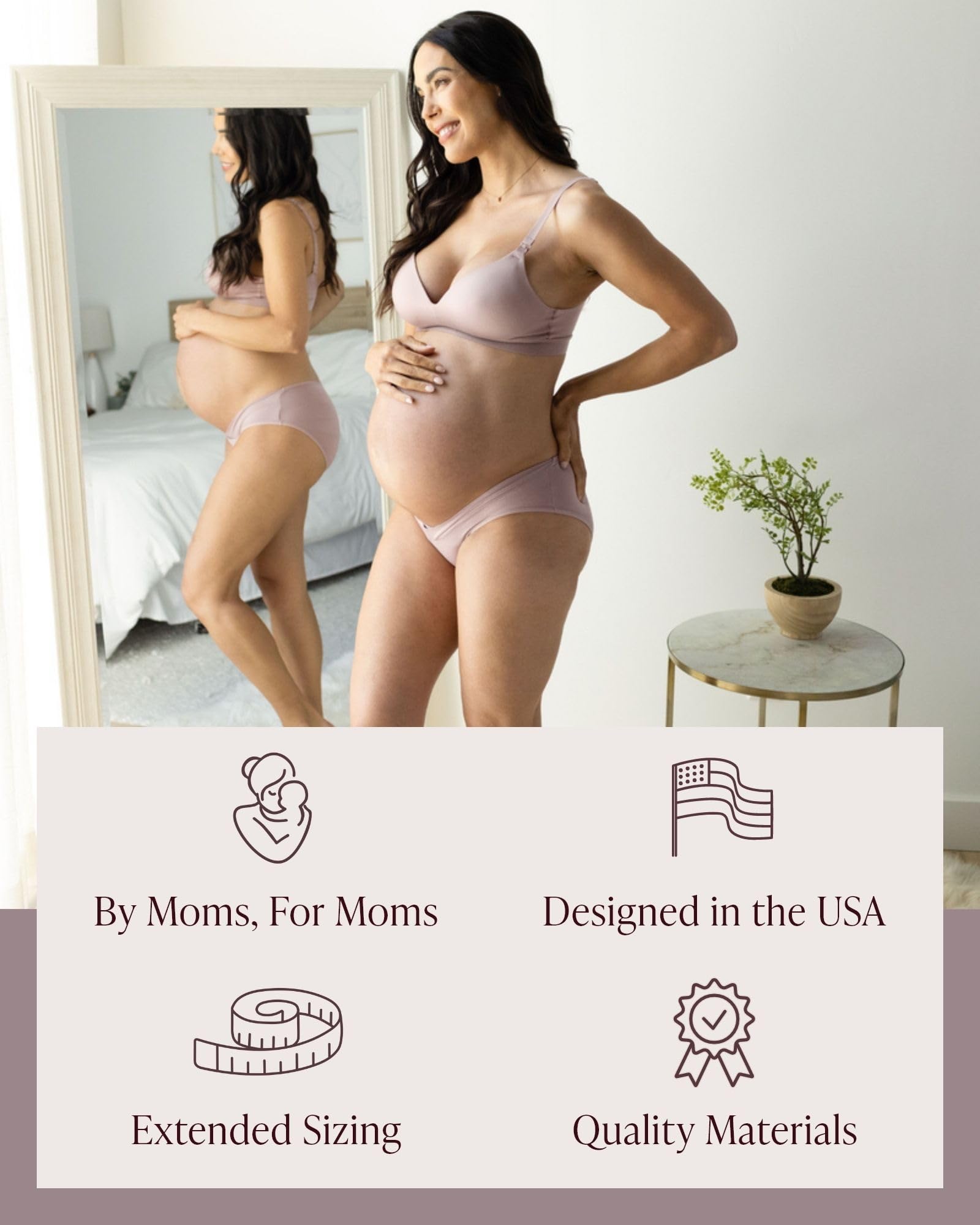 Kindred Bravely Under the Bump Bikini Maternity Underwear for Pregnancy, Black/Beige, Large 4