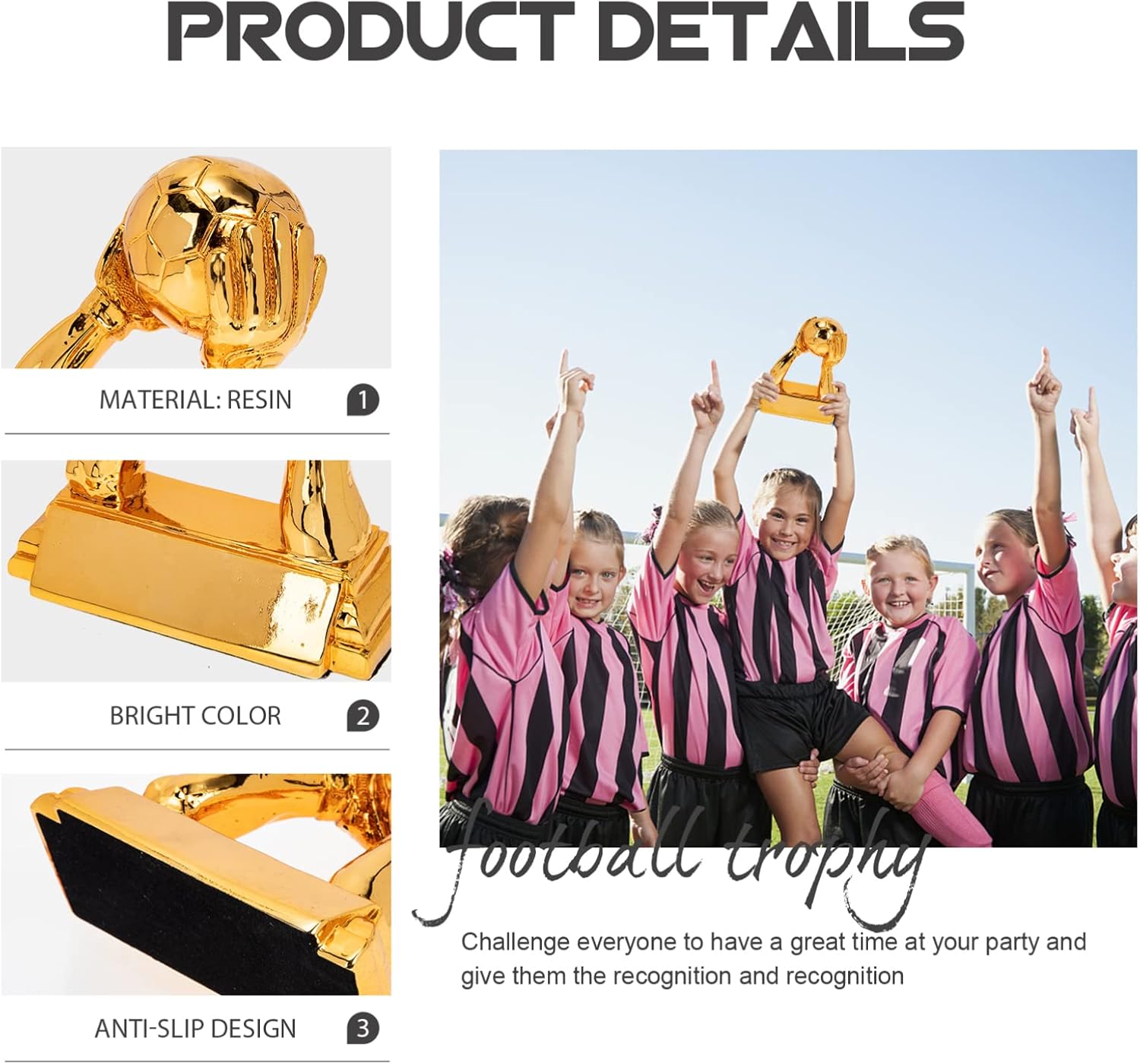 Soccer Competition Prize Resin Trophy Adornment Versatile Trophy Decor