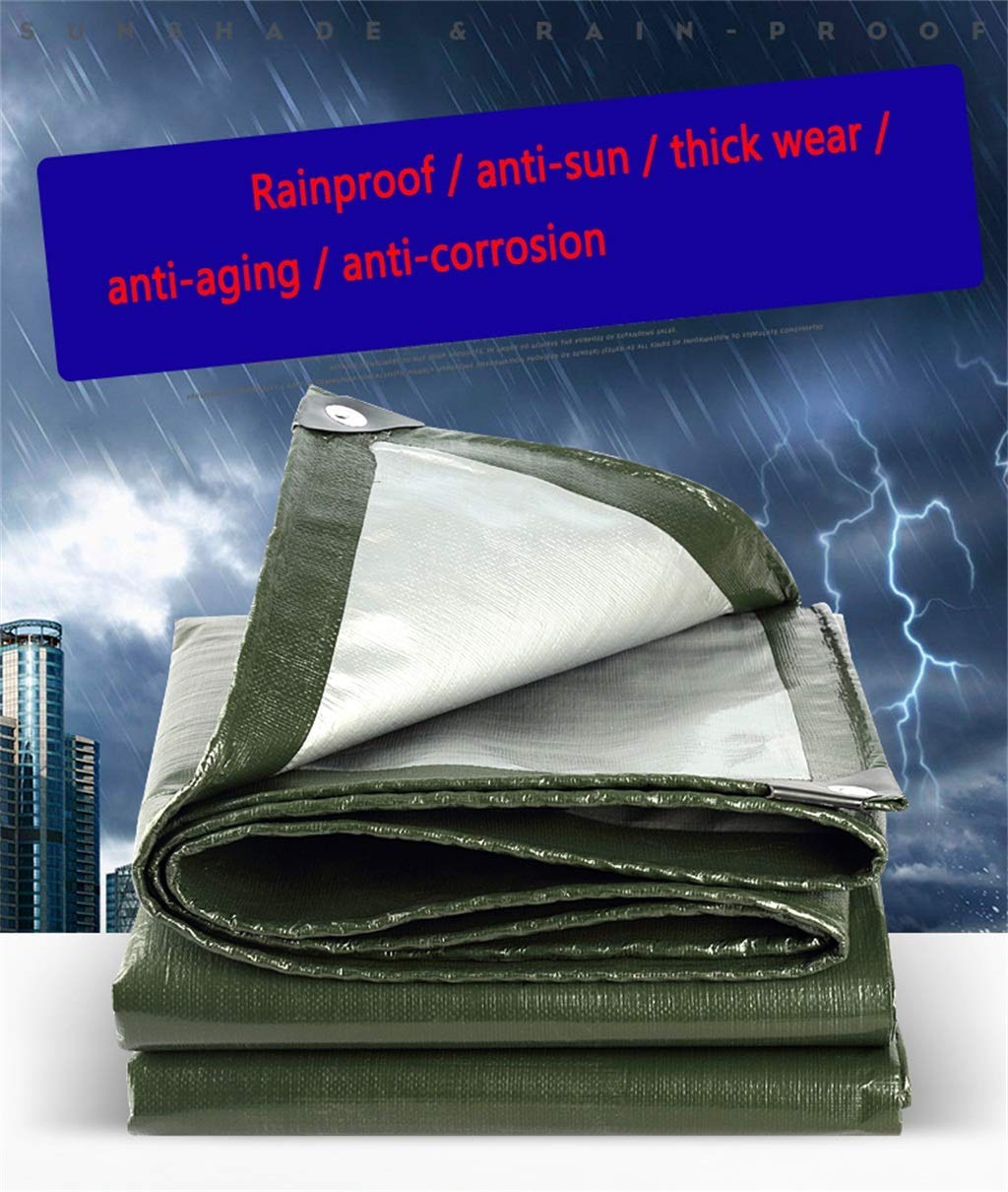 Tarp Thickened Heavy Duty Outdoor-Plane wasserdicht Sonnenschutz Regenschutz Schuppen Stoff Auto Wärmeisolierung Decke Gartendach Poncho-grün mehrere Größen zur Auswahl