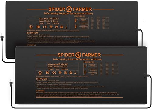 Spider Farmer Tapete térmico de plántulas de 48 x 20.75 pulgadas, impermeable, duradero, para inicio de semillas y germinación, certificado UL,