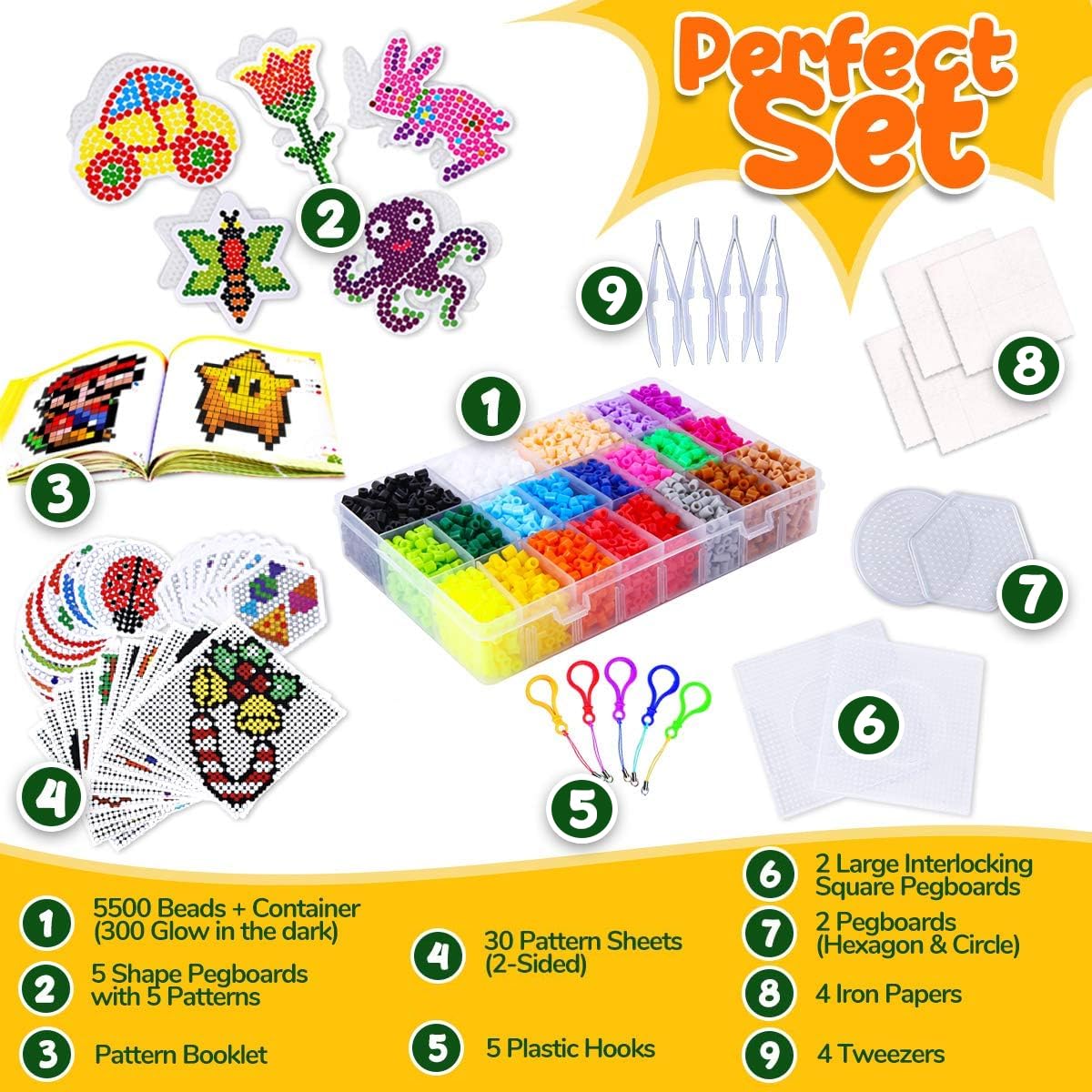 Amazon.com: Goody King Arts and Crafts Fuse Beads Kit for Kids